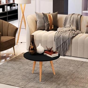 Imagem de Mesa De Centro Dubai Sala Decorativa Redonda Tripé Pés Palito (PRETO)