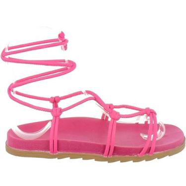 Imagem de Sandália Feminina  De Amarrar Flatform Papete Anatômico Confortável Vi