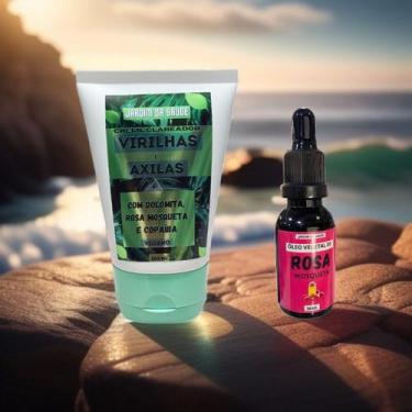 Imagem de Creme clareador virilhas e axilas + óleo de Rosa Mosqueta puro 100% Na