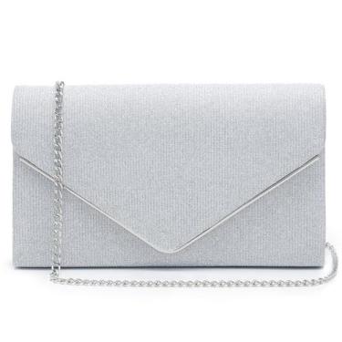 Imagem de Bolsa de noite Clutch Dasein Glistening, festa de casamento, prata
