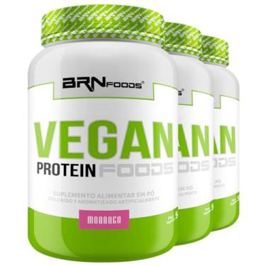 Imagem de Kit 3x Vegan 900g - BRN Foods (Médio, Morango)