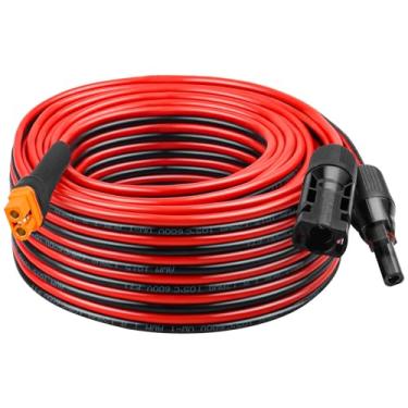 Imagem de XRDS -RF Cabo de extensão solar 12AWG para XT60i 1,5 m – cobre estanhado, fio fêmea XT60i resistente para painel solar, bateria e estação de energia, baixa resistência