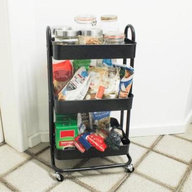 Imagem de Carrinho Multiuso com 3 prateleiras ( Fruteira / Organizador ) com rod