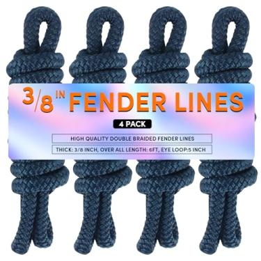 Imagem de Cordas de barco com linhas de doca para ancoragem de 9,5 cm x 1,5 m, azul marinho