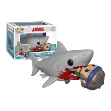 Imagem de Boneco Jaws O Grande Tubarão Branco Shark Biting Quint 2019 San Diego Comic Con Exclusive Pop Funko 760 - SUIKA