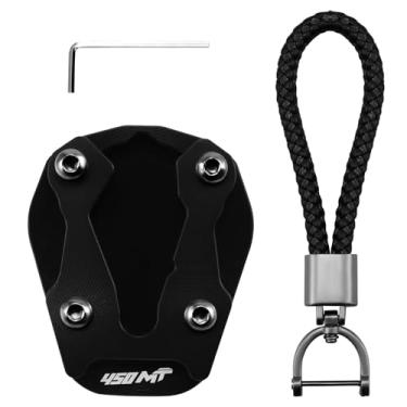 Imagem de XIDAODIT Para CFMOTO 450MT MT450 IBEX 450 MT 2023-2025 Placa de base de suporte de motocicleta e conjunto de chaveiro (preto)