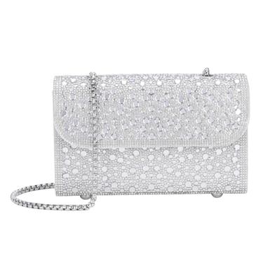 Imagem de Ayliss Bolsa de mão para noite, bolsas femininas formais e elegantes para noite, bolsa transversal para casamento, coquetel, festa de formatura, Prata