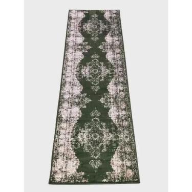 Imagem de Passadeira Trilho 2,4M Vintage Reload Verde 80X240 Tp Persa - Tapete M