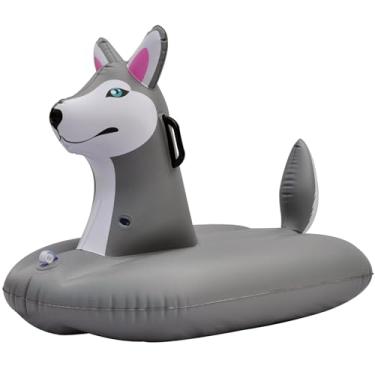 Imagem de Jet Creations Boia Inflável Para Cachorro Husky, Boia Inflável Para Piscina, Brinquedo Para Decoração De Festas, Praia, Piscina, Brinquedos Para Crianças E Adultos, 38 Polegadas, Diversão - Huskym,