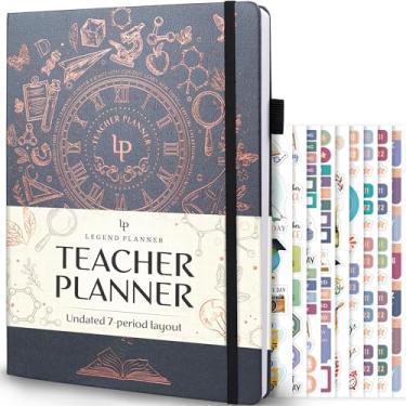 Imagem de Agenda Legend Teacher – Livro de plano de aula sem data para professores com calendários semanais e mensais – Organização de sala de aula e planejador de ano escolar – capa dura de 21,5 x 29,2 cm