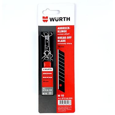 Imagem de Pacote com 10 lâminas extremamente afiadas de 18 mm para cortador de caixa Wurth 2K número do modelo 071566275 da Tajima