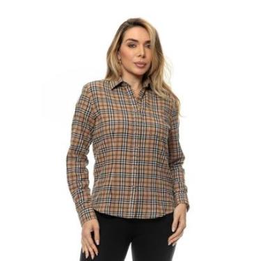Imagem de Camisa Feminina Xadrez Flanelada Manga Longa Crocker- 50408-Feminino