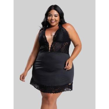Imagem de Camisola Feminina Plus Size Isabelle  Renda Sofisticada e Toque Confor