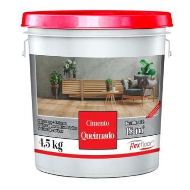 Imagem de Efeito Decorativo Cimento Queimado Cinza Médio Flexfloor 4,5kg