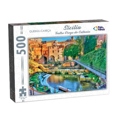 Imagem de Quebra Cabeça 500 Peças   Sicília  Teatro Grego  De Catania