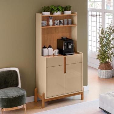 Imagem de Cantinho do Café Retrô 2 Portas Chester Off White Cedro - CASA H