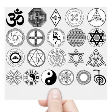 Imagem de Cartela 21 Adesivos Placas Radiônicas Gráficos de Radiestesia DTF UV -