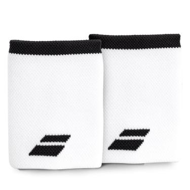 Imagem de Munhequeira Babolat Logo Jumbo Longa Branca e Preta