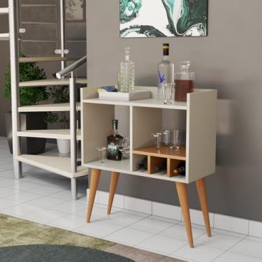 Imagem de Aparador Moderno Salas Adega Vinhos Taças Mini Bar Branco