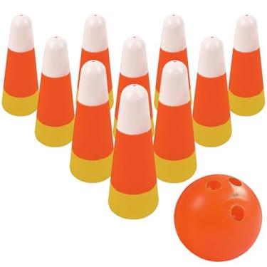 Imagem de 4E's Novelty Jogo de boliche de milho doce de Halloween para festa, jogos de festa de outono para crianças e adultos interior ao ar livre quintal atividades de carnaval ou jogo de petiscos, festival de outono jogo de sala de aula