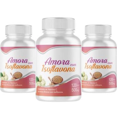 Imagem de Amora Isoflavo na 360 Cápsulas 500mg Kit 3 Frascos X 120 Capsulas - em