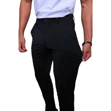 Imagem de Calça Social Skinny Masculina Tecido Bengaline Alta Elasticidade - Vol