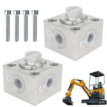 Imagem de Jiawu A Válvula de Desviador de Três Vias Se Encaixa na Maioria Mini Escavadeiras, Bloco de Conexão de Pequenas Escavadeador Válvula de Desviador Hidráulico de Três Vias