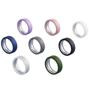 Imagem de SSSUWP Capa de silicone compatível com Oura Ring Gen 4/Gen 3/Samsung Galaxy Ring, pacote com 8 protetores de silicone elástico antiarranhões para mulheres e homens (P para 6-10)