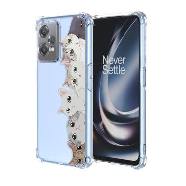 Imagem de OEURVQO Capa para OnePlus Nord CE 2 Lite 5G, estampa de gato fofo com desenho animado animal, amortecedor de TPU macio à prova de choque, capa protetora de silicone para celular 1+Nord CE2 Lite 5G