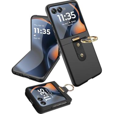 Imagem de Miimall Capa para Motorola Razr 2025 com protetor de tela [não serve para Razr Plus] Suporte de anel de dedo de grau militar à prova de choque antiderrapante resistente capa masculina fina para Moto