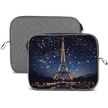 Imagem de Capa para laptop, impermeável, resistente a choques, bolsa protetora para notebook, leve, para viagem, Paris Eiffel, compatível com laptop de 13 a 14 polegadas