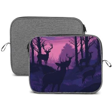 Imagem de Capa para laptop, impermeável, resistente a choques, bolsa protetora para notebook, leve, silhueta de veado, capa para transporte de viagem, compatível com laptop de 13 a 14 polegadas