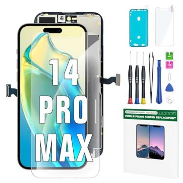 Imagem de FFtopu Kit de substituição de tela para iPhone 14 Pro Max 16,7 polegadas, tela sensível ao toque, digitalizador, montagem completa, kits de reparo à prova d'água, adesivo + protetor de tela para A2651