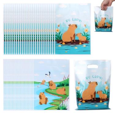 Imagem de 50un. Sacolas Lembrancinha Capivara, Fofas Sacolas Doces Temáticas Artigos para Festas Infantis Menino Menina Aniversário Chá Bebê Atividades com Animais