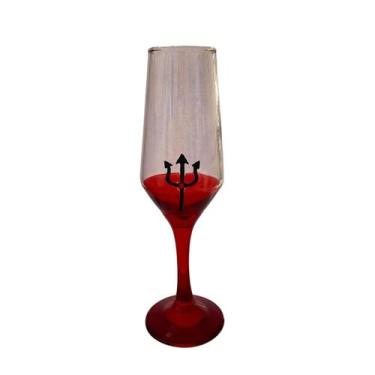 Imagem de Taça Pomba Gira Tridente Champagne Vidro 186ml - Lua Mística - 100% Or