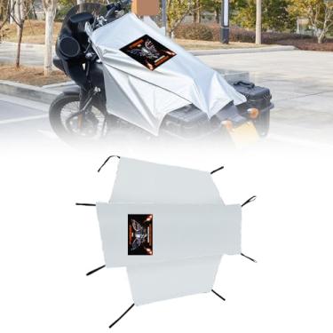 Imagem de Dream Apparel Capa de assento de motocicleta proteção solar impermeável ao ar livre chuva proteção contra poeira ajuste universal resistente à prova de vento capa de veículo motocicleta com bolsa de