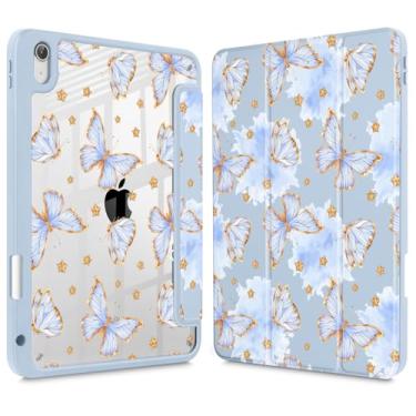 Imagem de Tuiklol Capa para iPad de 11 polegadas (chip A16) 2025 geração 11ª / iPad 11 polegadas 2022 10ª geração, porta-lápis embutido com capa à prova de choque, capa traseira transparente transparente