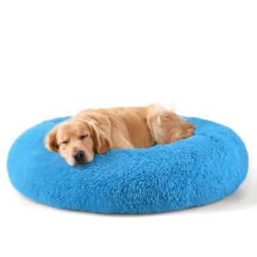Imagem de Camas para cães e gatos de tamanho grande, camas para animais de estimação de 81 cm para animais de estimação grandes, cama lavável indestrutível extra grande (azul claro)