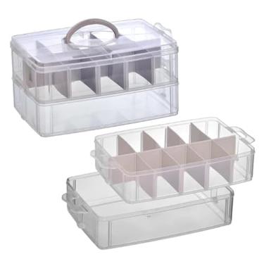 Imagem de Maleta Organizadora com Duas Bandejas Ajustáveis e Empilháveis – 25,7 x 17 x 13,5 cm | Versatilidade e Praticidade para Qualquer Uso | Maquiagem | Pesca | Costura | Jóias | Medicamento