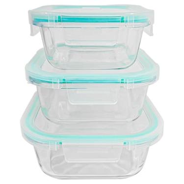 Imagem de Conjunto De 3 Potes De Vidro Kit Com 3 Potes De Vidro 320ml / 520ml / 800ml Com Tampa Hermética Marmita Fitness Papinha Resistente A Variação De Temperatura