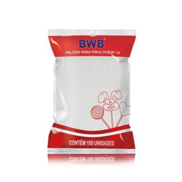 Imagem de Palitos Pirulito Medio Branco C/100 Bwb - BWB EMBALAGENS