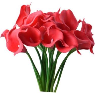 Imagem de 5 Flor Copos De Leite Silicone Artificiais 35cm vermelho - La Caza Sto