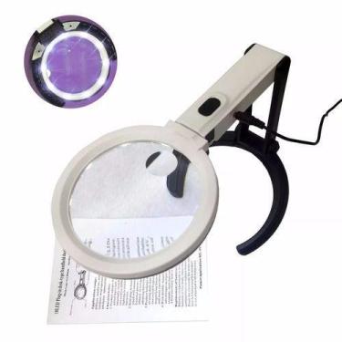 Imagem de Lupa De Bancada 12 Leds Articulavel 138mm Bivolt Ou A Pilha - MKB
