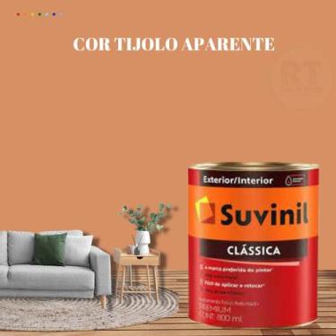 Imagem de Tinta Para Parede Acrílica Laranja Suvinil Clássica 800ml Premium Anti