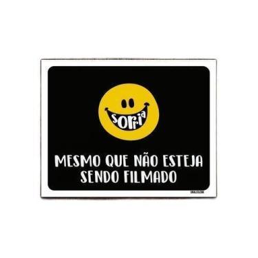 Imagem de Kit 5 Placas Decorativa Sorria Mesmo Que Não Esteja Filmado - Sinalico