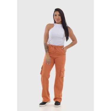 Imagem de Calça Feminina em Moletom 7926 Caramelo Moletom - macaw, Caramelo, G