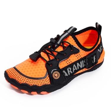Imagem de TARANIS Sapatos aquáticos para meninos e meninas, bico largo de secagem rápida, antiderrapante e resistente ao desgaste, praia piscina yoga pular corda surfista sapatos infantis, Vermelho, 15