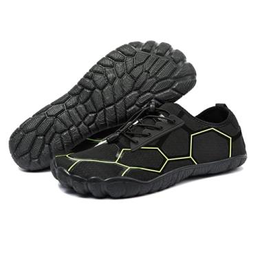 Imagem de Tênis esportivo masculino de caminhada descalço de secagem rápida, bico largo, água, para natação, mergulho, surf, caiaque, piscina, praia, caminhada, Preto frio., 46