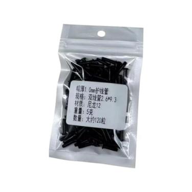 Imagem de Raquete de badminton ilhós ilhós amarrar máquinas-ferramentas Nylon preto badminton protetor de corda para reparo equipamento de manutenção de tênis, Tubo de fio duplo