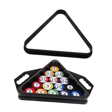 Imagem de menolana Suporte triangular para mesa de bilhar, suporte profissional portátil para iniciantes, para bolas de sinuca para clube de jogos, piscina interna, Preto